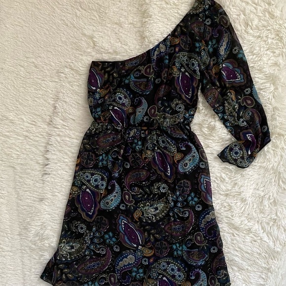 Lots of Love by Speechless Asymmetrical Patterned Dress | Black & Multicolor | L - Picture 1 of 5